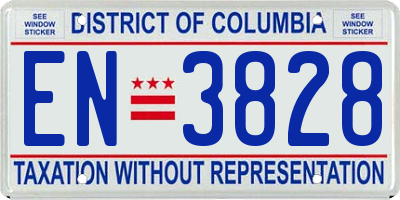 DC license plate EN3828