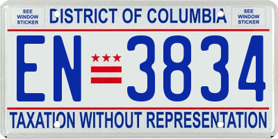 DC license plate EN3834