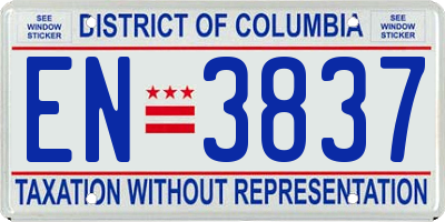 DC license plate EN3837