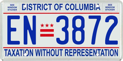 DC license plate EN3872