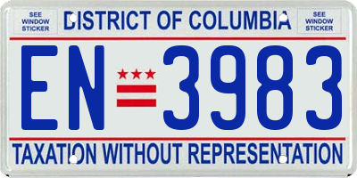 DC license plate EN3983