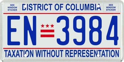 DC license plate EN3984
