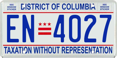 DC license plate EN4027