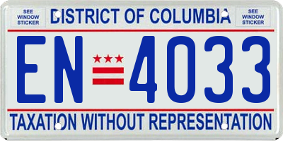DC license plate EN4033