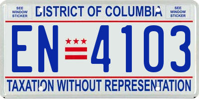 DC license plate EN4103