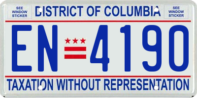 DC license plate EN4190