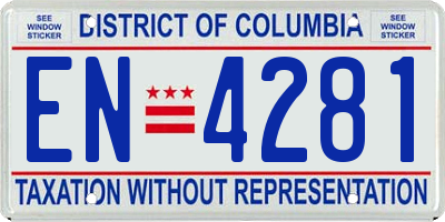 DC license plate EN4281