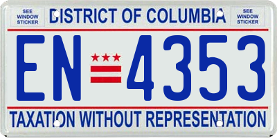 DC license plate EN4353