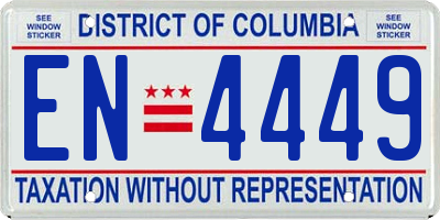 DC license plate EN4449