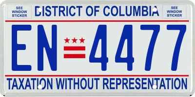 DC license plate EN4477