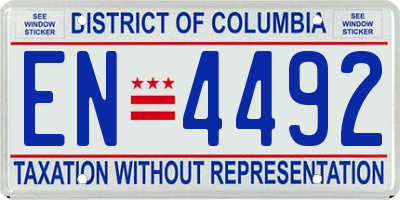 DC license plate EN4492