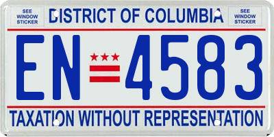 DC license plate EN4583
