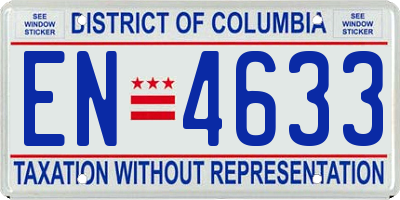 DC license plate EN4633