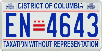 DC license plate EN4643
