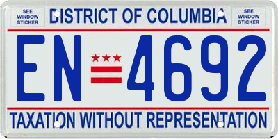 DC license plate EN4692