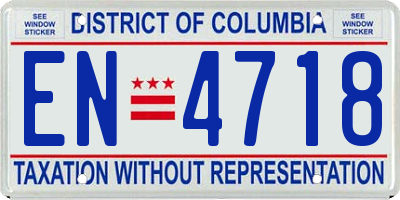 DC license plate EN4718