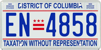 DC license plate EN4858