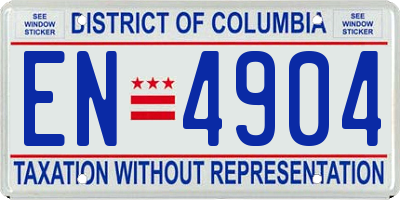 DC license plate EN4904
