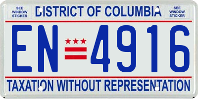 DC license plate EN4916