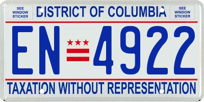 DC license plate EN4922