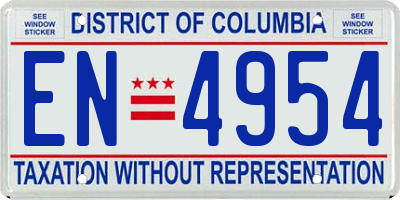 DC license plate EN4954