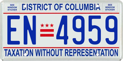 DC license plate EN4959