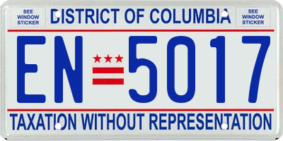 DC license plate EN5017