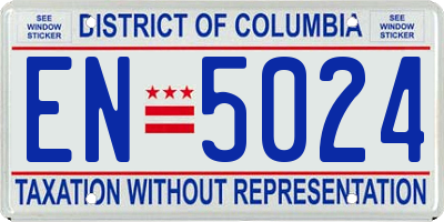 DC license plate EN5024