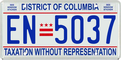 DC license plate EN5037