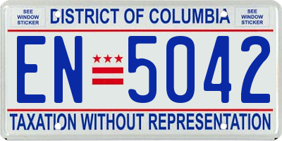DC license plate EN5042