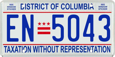 DC license plate EN5043