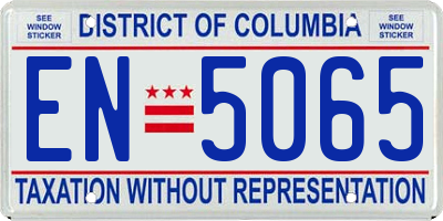 DC license plate EN5065