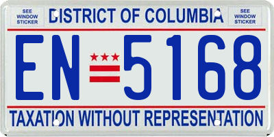 DC license plate EN5168