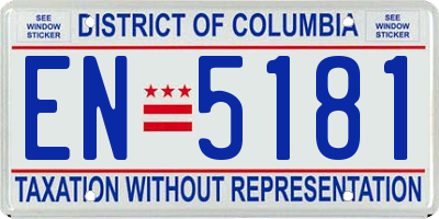 DC license plate EN5181