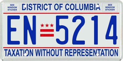 DC license plate EN5214