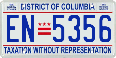 DC license plate EN5356