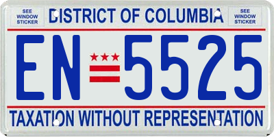 DC license plate EN5525