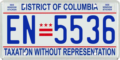 DC license plate EN5536