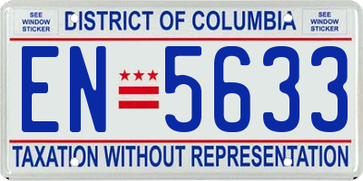 DC license plate EN5633