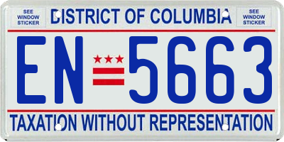DC license plate EN5663