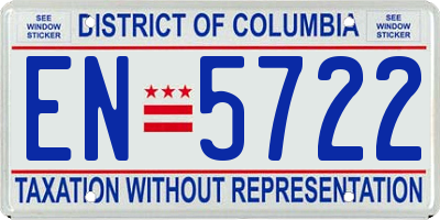 DC license plate EN5722
