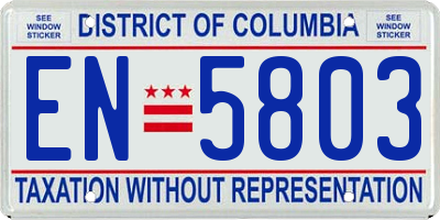 DC license plate EN5803