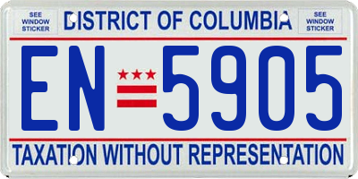 DC license plate EN5905