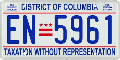 DC license plate EN5961