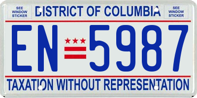 DC license plate EN5987
