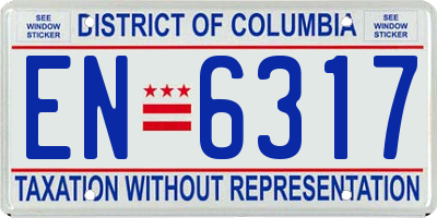 DC license plate EN6317