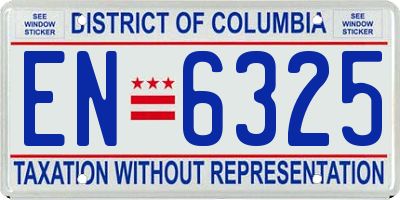 DC license plate EN6325