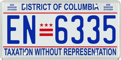 DC license plate EN6335