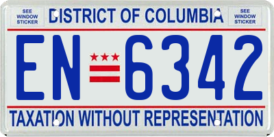 DC license plate EN6342