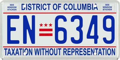 DC license plate EN6349